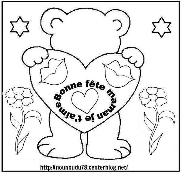 246 coloriage enfant ours pour la fete des meres